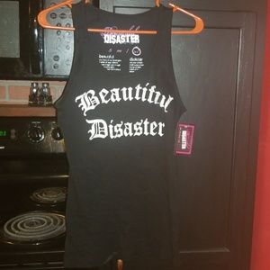 NWT Xl Beautiful Disaster Racerback Tank Top